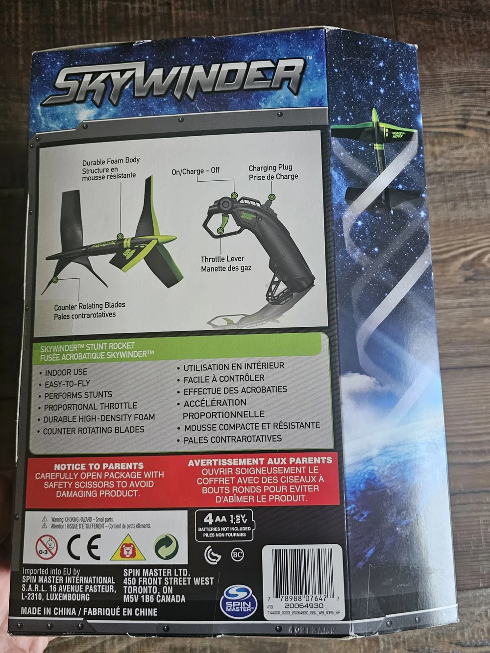 Air Hogs Skywinder R/C Stunt Rocket - Black & Red